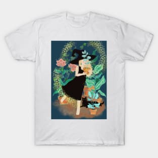 Plant lover witch Halloween T-Shirt